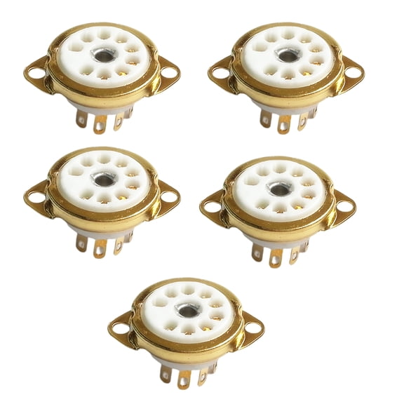 5pcs 9PIN Tube Socket for 12AX7,12AT7,12AU7,ECC83,ECC82,E88CC 6922 6p1 6p14 6n1 6N2 6N3 6N4 for DIYers Hobbyists