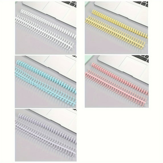 5pcs A4 Binder Rings, 30-Hole Detachable Plastic Loose Leaf Clips for Office Organization