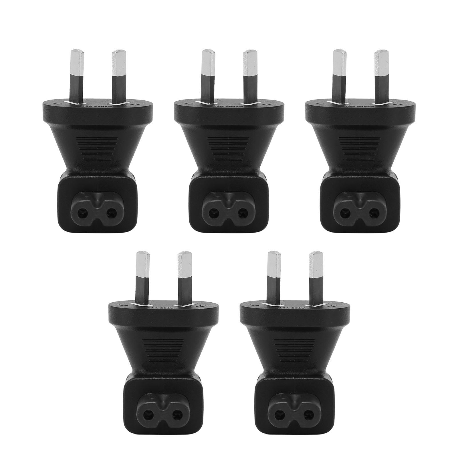 5pcs AU Plug to IEC320 C7 Converter 90 Degree 2 Prong Power Plug