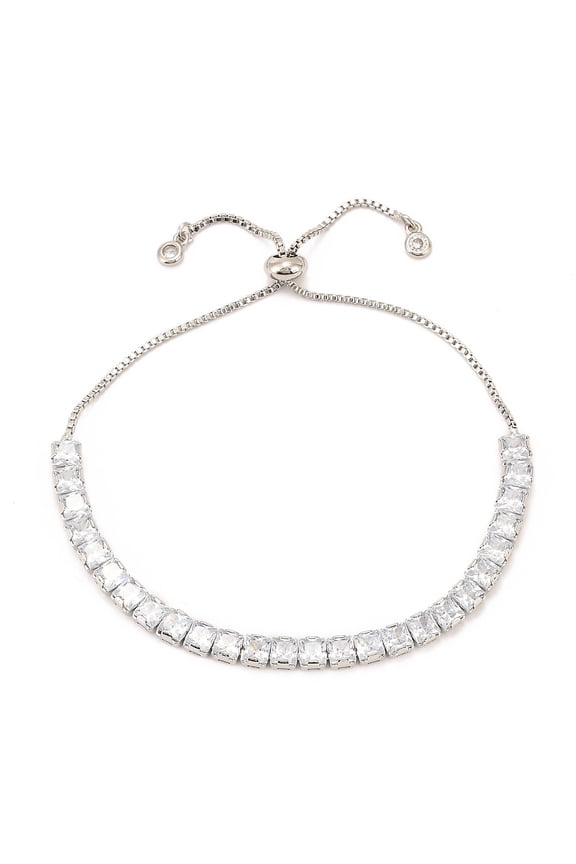 5pcs Adjustable Brass Micro Pave Cubic Zirconia Tennis Bracelets Long-Lasting Slider Bracelets for Women Inner Diameter: 1-1/4~3 inch(3.3~7.7cm)