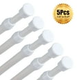 5pcs Adjustable Spring Tension Rods, EEEkit 11.819.7'' White Metal Cupboard Bars Window Curtain