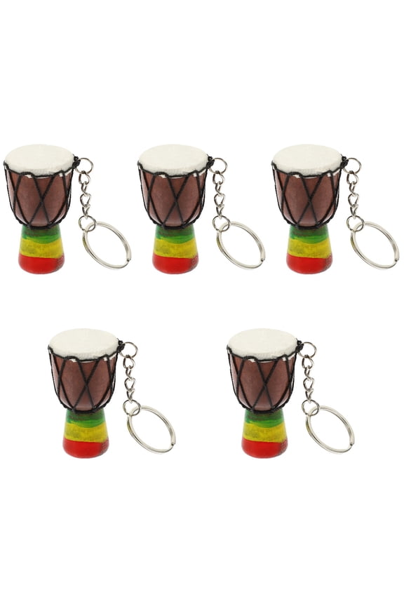5pcs African Drum Keychain Drum Key Ring Hanging Decoration Keychain Pendant Key Chain Hanging Pendant