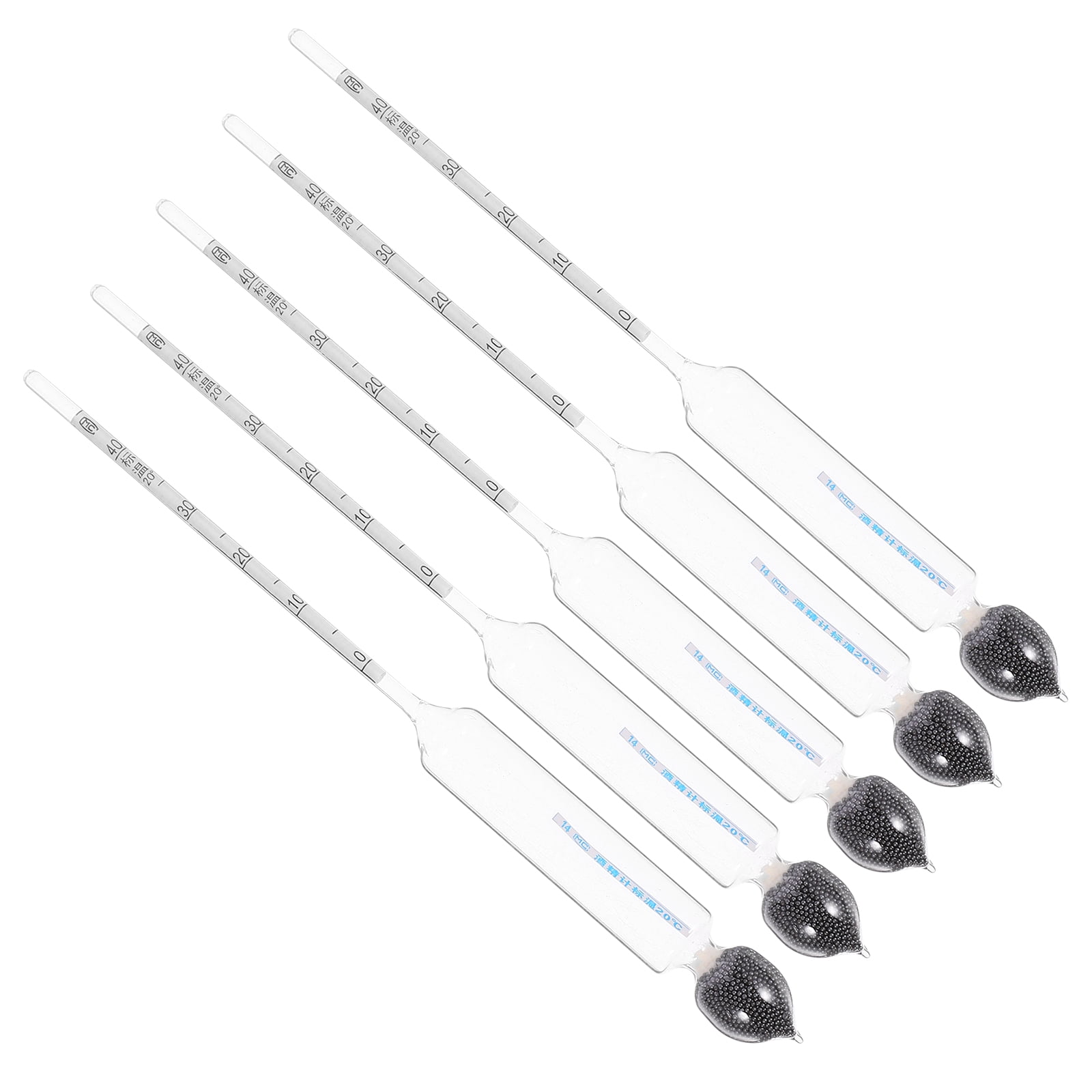5pcs Alcohol Hydrometer Glass Wine Hydrometer Thermometer Alcohol