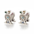 thumbnail image 1 of 5pcs Alloy European Beads Large Hole Beads with Rhinestone Ferris Wheel Colorful Platinum 15x11.5x10.5mm Hole: 5mm, 1 of 2