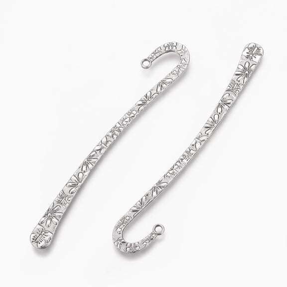 5pcs Alloy Tibetan Style Bookmarks Antique Silver Ideal for Crafting Customization Gifts for Book 124mm Long 20mm Wide
