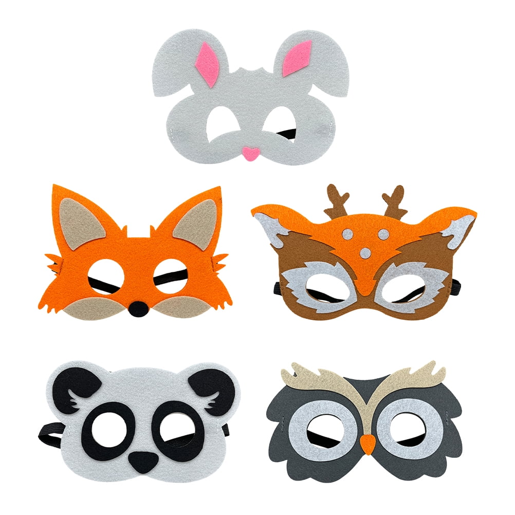 5pcs Animal Felt Masks Party Favors Animal Masks Kid Animal Masks for Party, Kids Unisex, Size: 20.00
