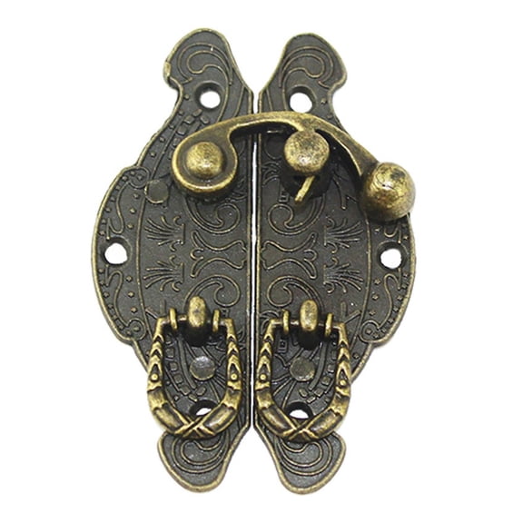 5pcs Antique Bronze Hasps Latch Lock Alloy Box Handles Jewelry Wooden Box Buckle Clasp Hook Padlock Small Shackle Hardware
