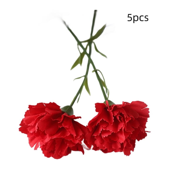 5pcs Artificial Mini Carnation Silk Flower for Mothers Day and Home Decor