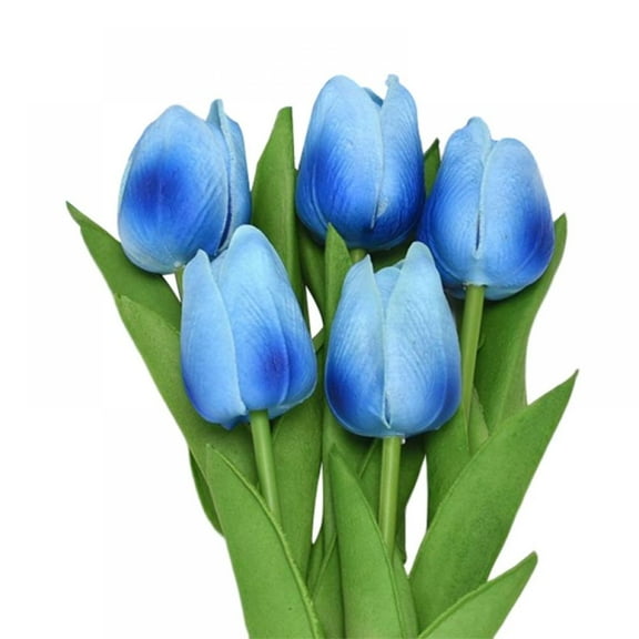 5pcs Artificial Tulips Real Touch Fake Flowers Artificial Tulips Flowers Arrangement Bouquet for Home Room Office Wedding Party