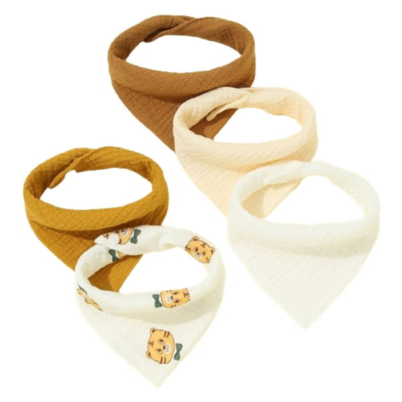 5pcs Baby Bibs Cotton Burp Cloth Triangle Drooling Bib for Infants Unisex Teething Bibs Product Shower Gift