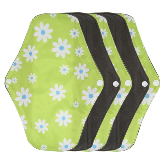 5pcs Bamboo Charcoal Washable Incontinence Pads Reusable Cloth Pads Menstrual Pads Highly Absorbent Cloth Panty Pads