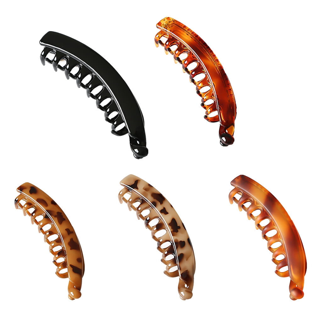 5pcs Banana Clips Large Banana Hair Clips Girls Ponytail Hair Clips Headdress