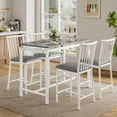 thumbnail image 1 of Dining Table Set for 4, LEGAHOME 5-Piece High Top Table and Chairs Set, Counter Height Kitchen Dining Table with 4 PU Leather Chairs, Breakfast Nook Dining Set for Small Spaces, Gray, 1 of 8