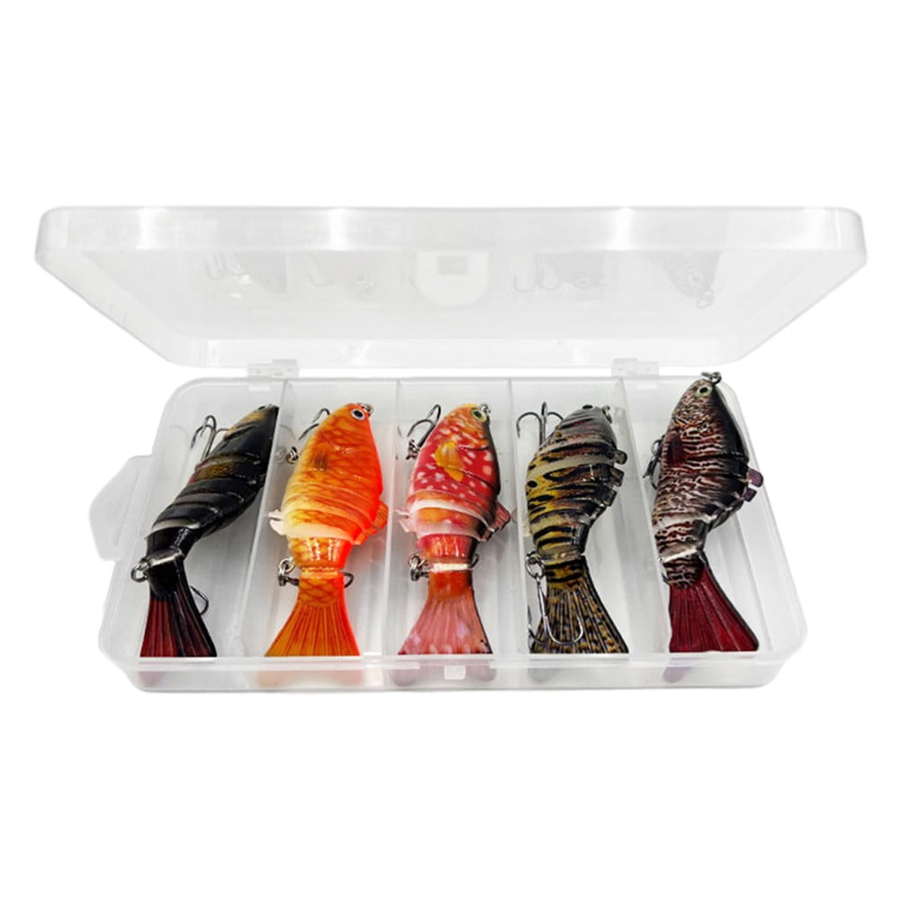 5pcs Bass Fishing Lures Freshwater Swimbaits Lifelike Lure Glide Bait