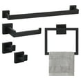 thumbnail image 1 of 5pcs Bathroom Hardware Set, 23.6Inch Stainless Steel Towel Bar Set, Toilet Paper Holder, 2 Towel Hook Wall Mount Black, 1 of 6