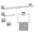 thumbnail image 1 of 5pcs Bathroom Hardware Set, 23.6Inch Stainless Steel Towel Bar Set, Toilet Paper Holder, 2 Towel Hook Wall Mount Silver, 1 of 6