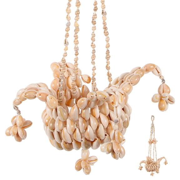 unbranded 5pcs Hanging Seashell Basket Decorative Seashell Basket Seashell Hanging Pendant Wall Decor
