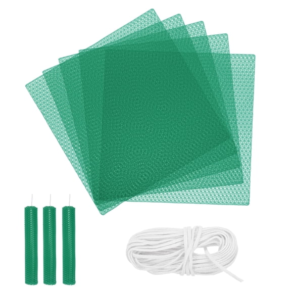 5pcs Beeswax Candle Making Kit, 8"x8" Green Beeswax Sheet with 1pcs Wick