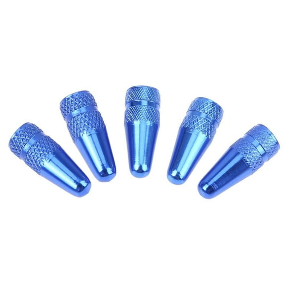 5pcs Bicycle Presta High Aluminium Pressure Valve Caps Dust Covers (Blue)