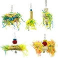 thumbnail image 1 of 5pcs Bird Parrot Shredding Toys, Chewing Foraging Hanging Cage Toys, Paper Strings Wire Drawing Ball Toys, Relieve Boredom, 1 of 8