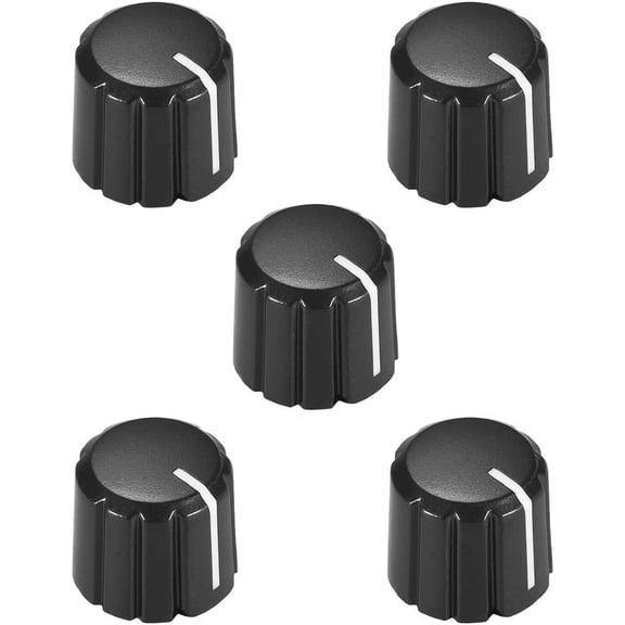 5pcs Black Guitar Potentiometer Control Knobs for D-Shaft, Acrylic Volume & Tone Replacement for LP Electric Guitar (4x6mm Hole)
