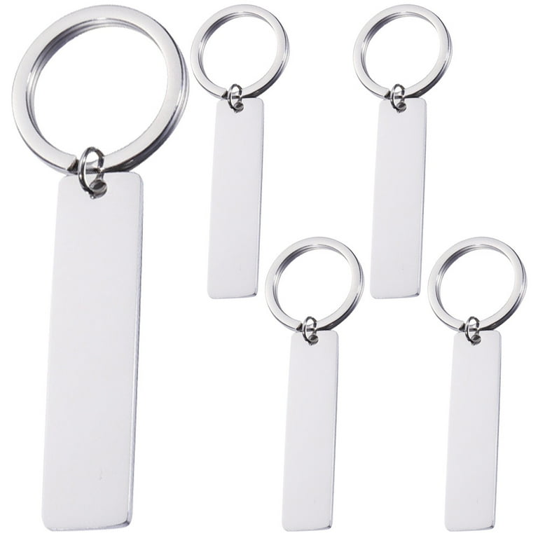 Leifggao 5pcs Blank Stainless Steel Key Chain Blank Keychain Blank Key Ring Key Tags For Number Tag