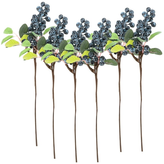 5pcs Blue Artificial Delicate Berries Lifelike Fabric Blueberry Decor Fruit Flower Christmas DIY Home Ornament