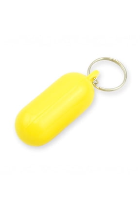 5pcs Boat Floating Keychains 2.68x0.98in Yellow Buoy Float Key Pendant Oval Shape Plastic Floating Key Ring, Water Sport Accessory for Boating Surfing Rowing Fishing Outdoor Sports