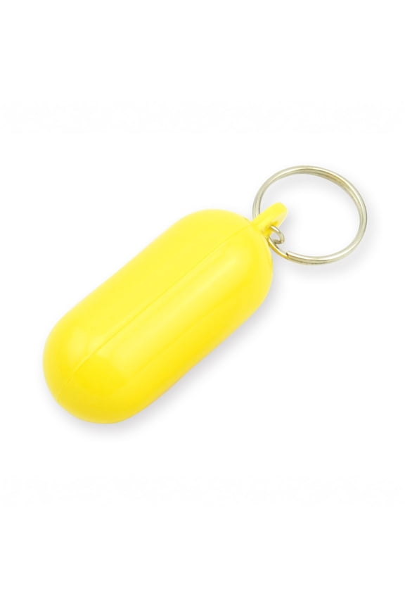 5pcs Boat Floating Keychains 2.68x0.98in Yellow Buoy Float Key Pendant Oval Shape Plastic Floating Key Ring, Water Sport Accessory for Boating Surfing Rowing Fishing Outdoor Sports