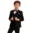 thumbnail image 1 of 5pcs Boys Slim Fit Formal Gentleman Outfits Long Sleeve Suit&Bowtie&Shirt&Pants&Vest, Kids Clothing Set, 1 of 5