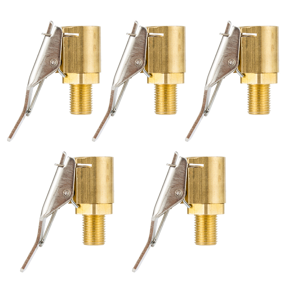 5pcs Brass Air Chuck Tire Air Chuck Heavy Duty Lock on Tire Inflator