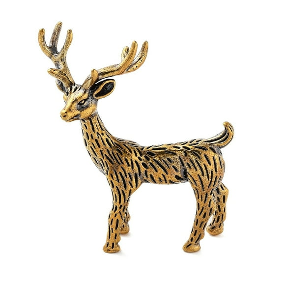 5pcs Brass Deer Figurines for Home Office Desktop Decoration Bronze 52x24x63mm