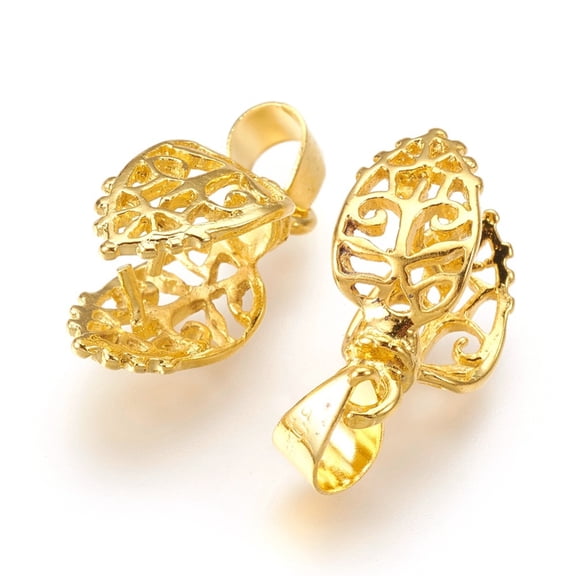 5pcs Brass Ice Pick and Pinch Bails Golden 18.5mm Hole: 5x4mm