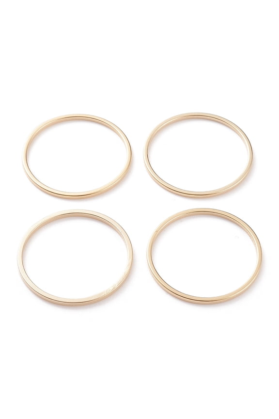 5pcs Brass Linking Rings Long-Lasting Plated Round Ring Real 24K golden Plated 22x1mm Inner Diameter: 20mm