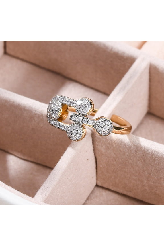 5pcs Brass Micro Pave Clear Cubic Zirconia Cuff Finger Rings for Women Cadmium Free & Nickel Free & Lead Free 11mm Inner Diameter: Adjustable