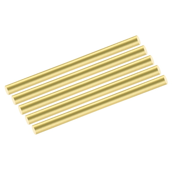 Uxcell 5Pcs Brass Rods 0.49 x 7.87" Brass Solid Round Stock Lathe Bar for Knife Handles Pin DIY Craft Model Plane