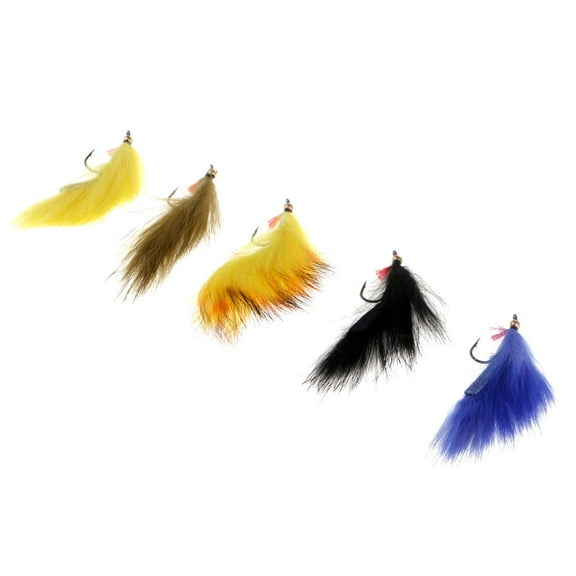 5pcs Bright Color Zonker Streamer fish Trout Fly Fishing Flies,