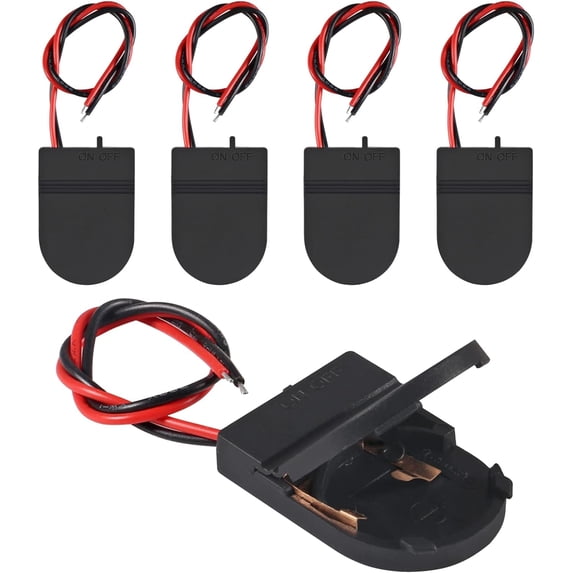 5pcs Button Battery Holder Coin Cell Battery Holder with Switch CR2032 ...