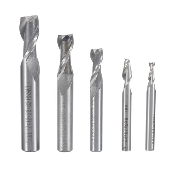 5pcs CNC Drill Bits 2 Flute Straight Shank End Mill Cutter Router CNC Bits Milling Tool 4 6 8 10 12mm