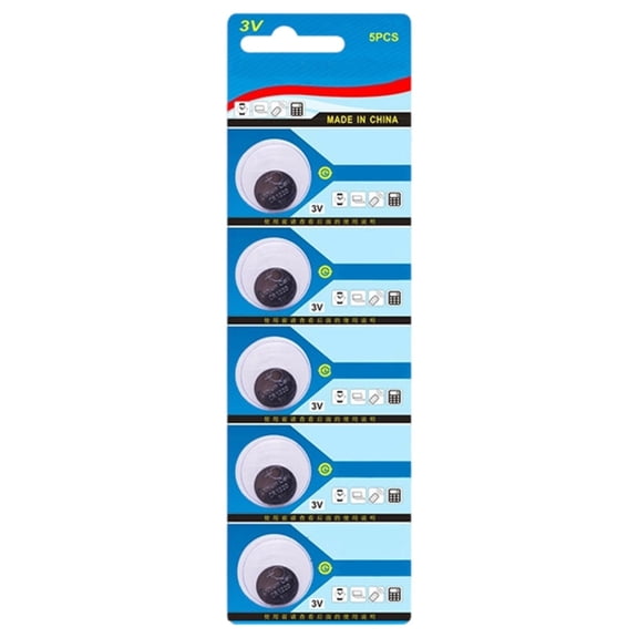 5pcs CR1220 3V Button Cell Batteries Stable Power 35mAh for Watch and Remotes