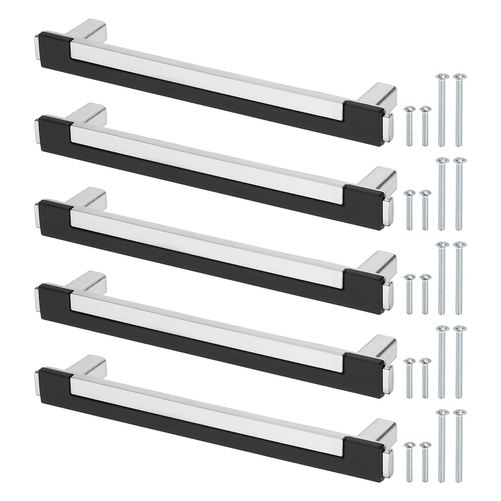 5pcs Cabinet Handles, Cabinet Knobs Bathroom Dresser Pulls Kitchen Drawer Handles for Door Wadrobe, Black