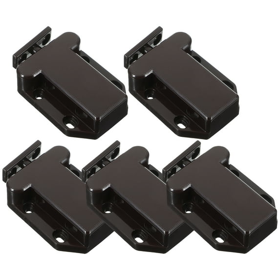 Yardwe Push to Open Cabinet Latch Coffee Abs 5Pcs 2.8x1.7in