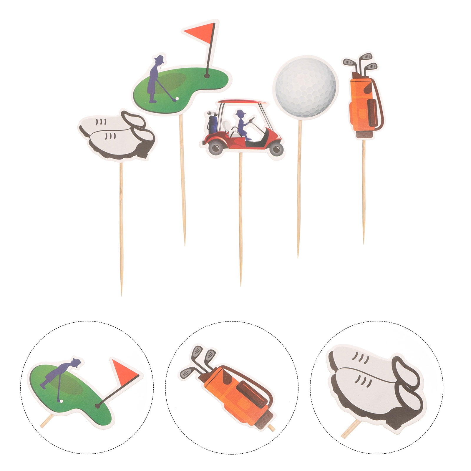 Golf Cake Toppers for Men with Exquisite Craftsmanship and Festive Design Assorted Color