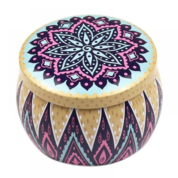 5pcs Candy Tins Jars Colorful Flower Metal Tin with Lid Empty Round Metal Storage Tin Cans Jars Containers Travel Storage Tins,for Making Candles Candy Cookie Lip Balm DIY Cosmetics Ointment