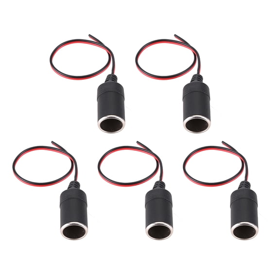 5pcs Car Cigarette Lighter Charger Cable Female Socket Plug Connector Adapter 12V/24V