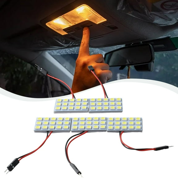 5pcs Car Interior 5050 LED White Light SMD Lamp Panel Festoon Dome BA9S 12V 15-SMD LED Light Panel