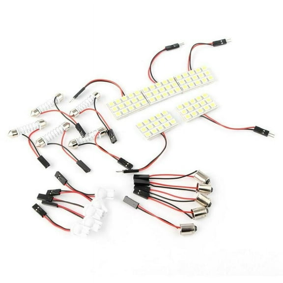 5pcs Car Interior 5050 LED White Light SMD Lamp Panel T10 Festoon Dome BA9S 12V