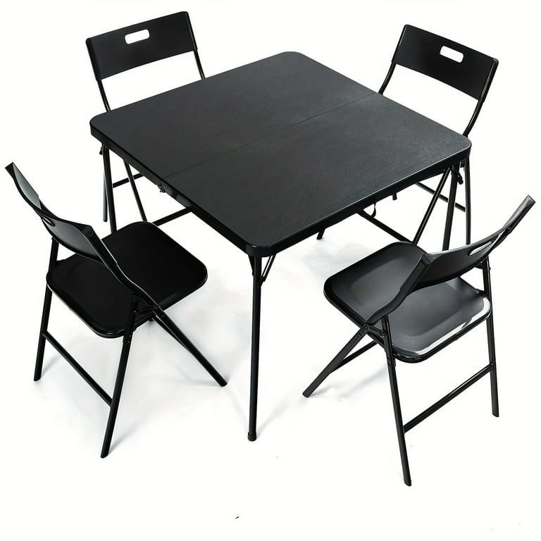 Dining Table Folding Game Table And Chairs 5pcs Card Table And
