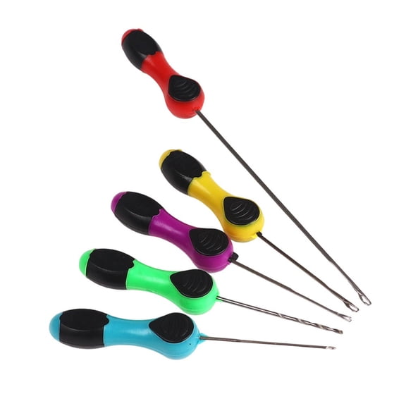 5pcs Carp Fishing Rigs Set with Boilie Drill and Baiting Needles, Ergonomic Handle Stringer Tools for Meat Pellet Cheese Baits, Portable Angler Kit