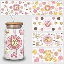 5pcs Cartoon Printed Colorful Logo DIY UV DTF Transfer Stickers for Glass Cups, Waterproof Decals, Plastic Self-adhesive Labels for Bottles and Cups Decoration